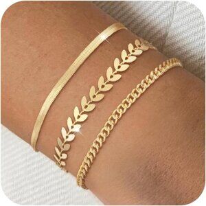 🆕 Yatumery Chain of Various Types Bracelet Women Gold Waterproof Jewelry Gift